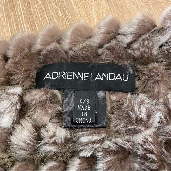 Adrienne Landau Real Fur Rabbit Infinity Scarf Cowl Brown - Picture 3 of 9
